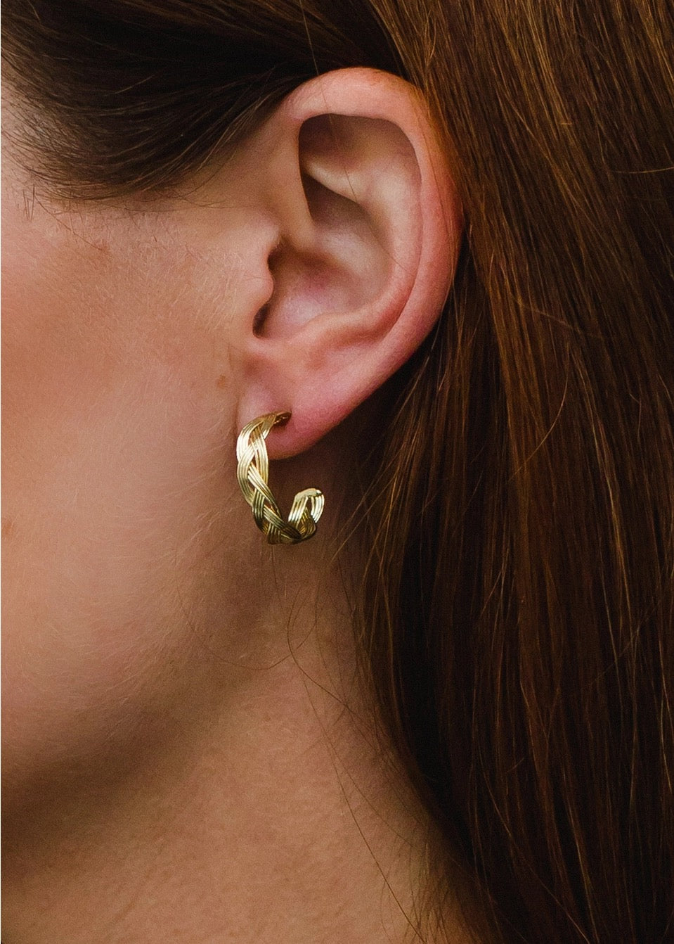 Braided Gold Hoop Earrings