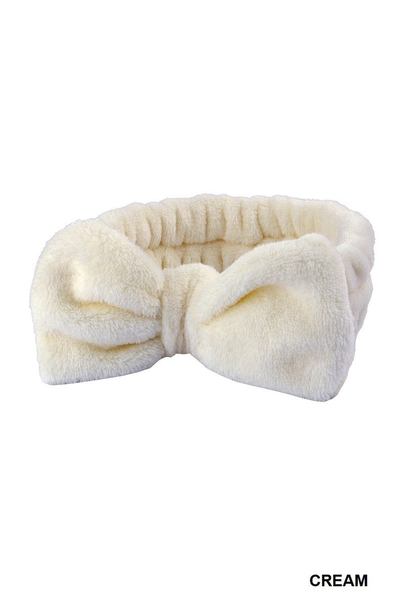 Plush Bowknot Spa Headband