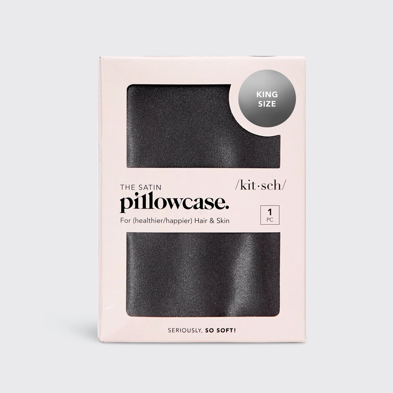 King Size Satin Pillowcase- Charcoal