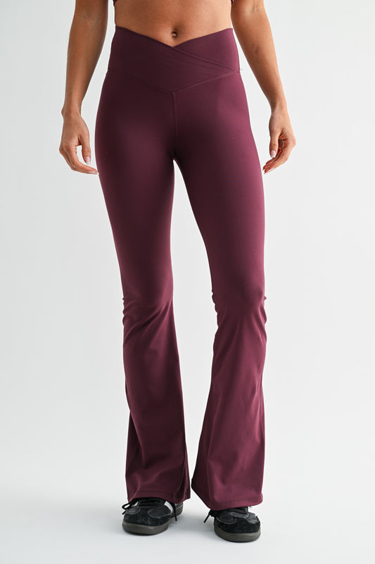 Venice Crossover Waist Flare Yoga Pants
