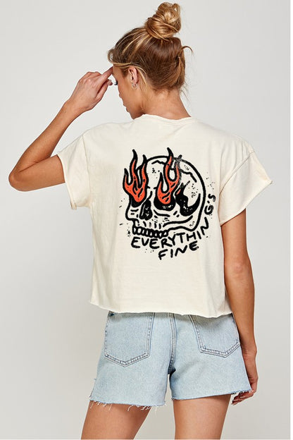 “Everything Is Fine” Vintage Crop Top