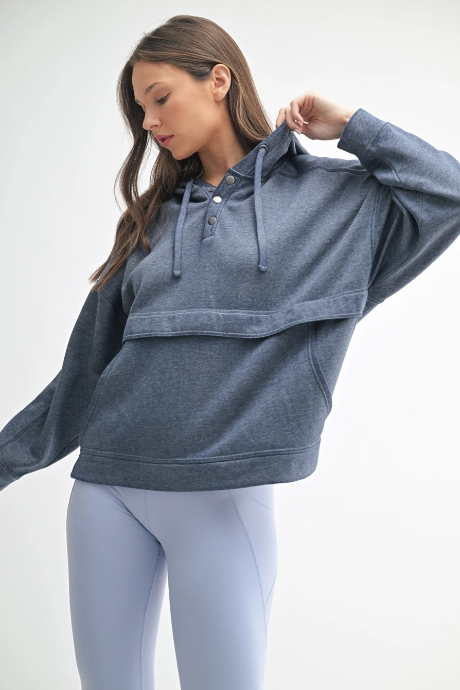 Drift Burnout Fleece Snap Hoodie