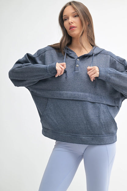 Drift Burnout Fleece Snap Hoodie