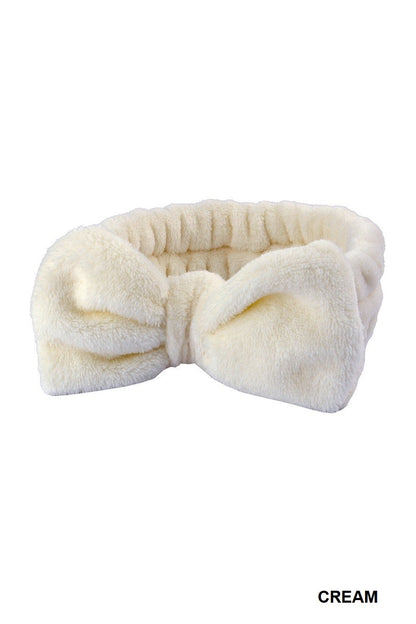Plush Bowknot Spa Headband