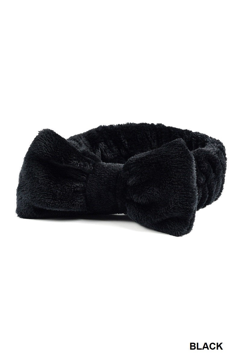 Plush Bowknot Spa Headband