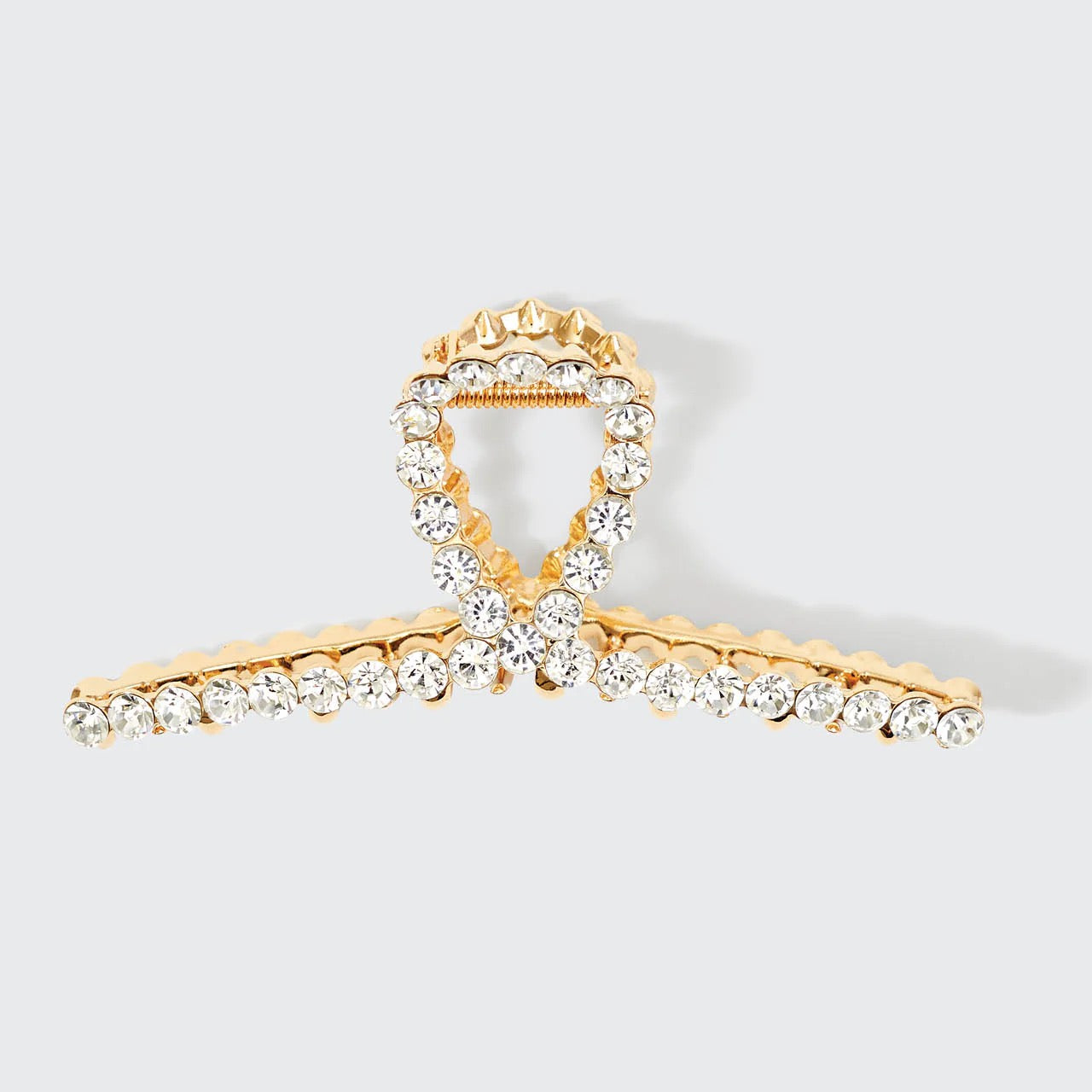 Gold Metal Rhinestone Loop Claw Clip