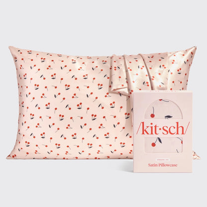 Standard/Queen Size Satin Pillowcase- Cherry Print