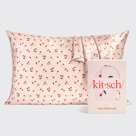 Standard/Queen Size Satin Pillowcase- Cherry Print