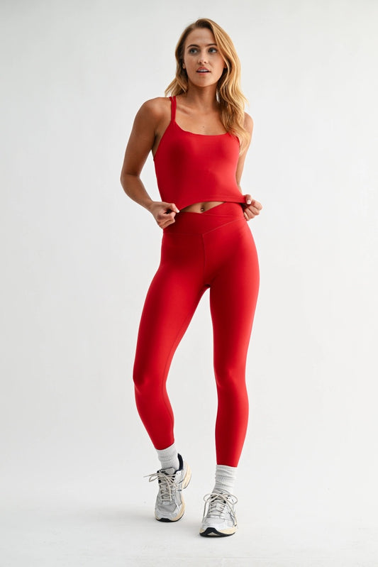 Ruby Red Crossover Leggings