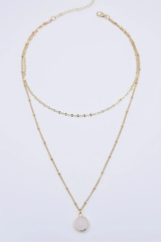 Delicate Disc Layered Necklace